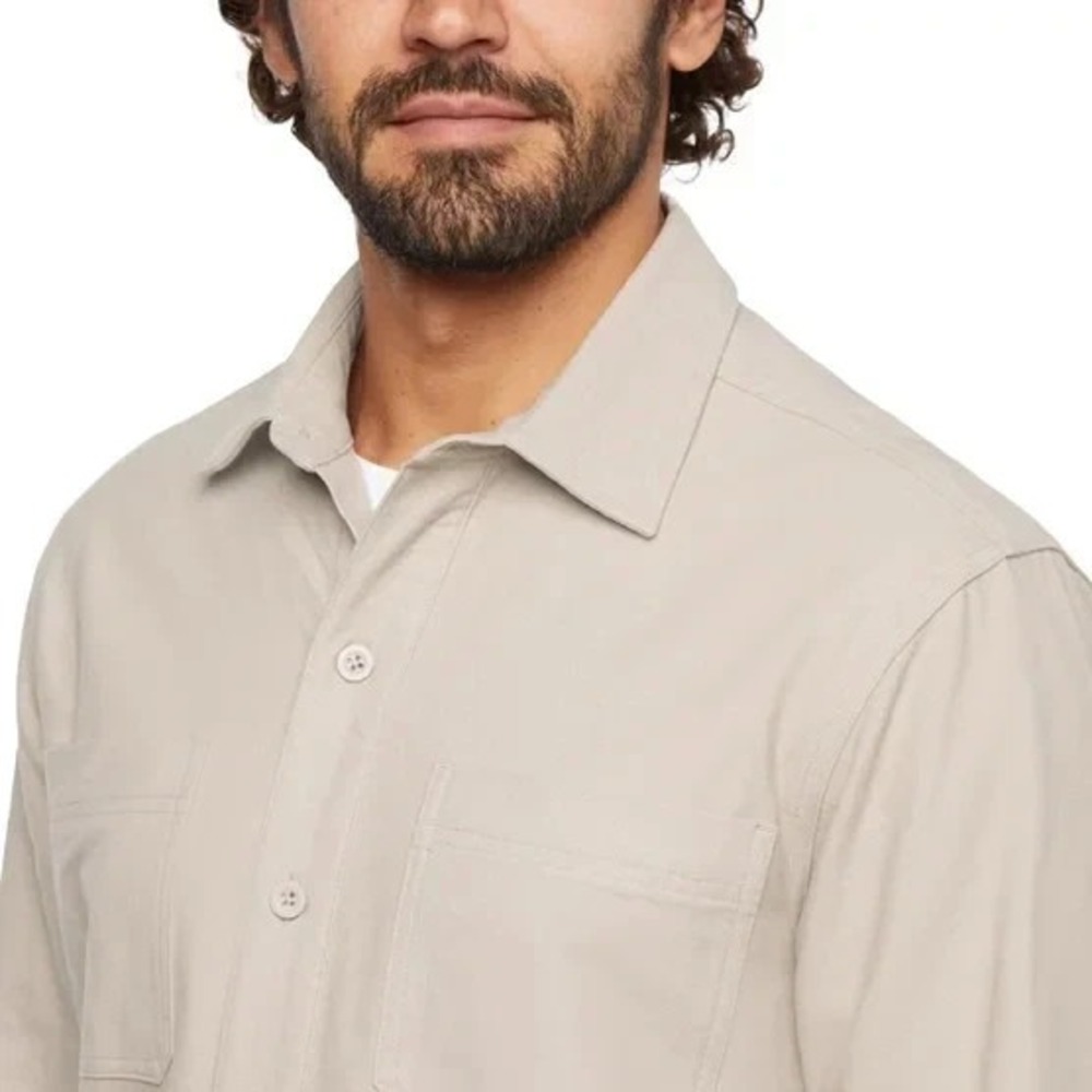 WOOLRICH Chamois Men Size XXL: Tan 100% Soft Cotton Long Sleeve Shirt NWT - Picture 7 of 8